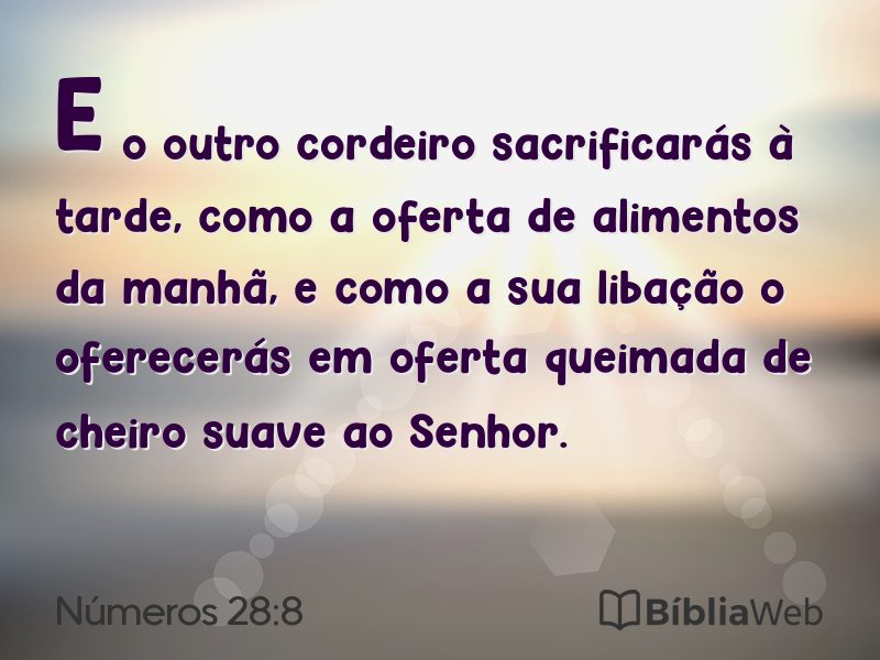 Números 28:8 em imagem para compartilhar