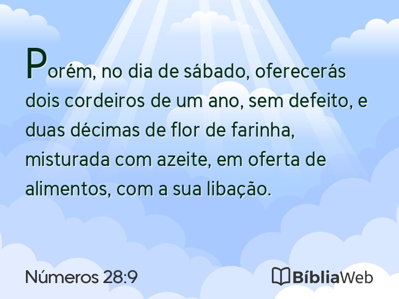 Números 28:9 em imagem para compartilhar