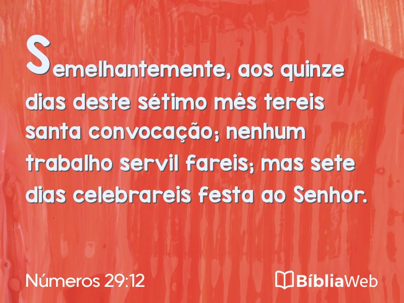 Números 29:12 em imagem para compartilhar