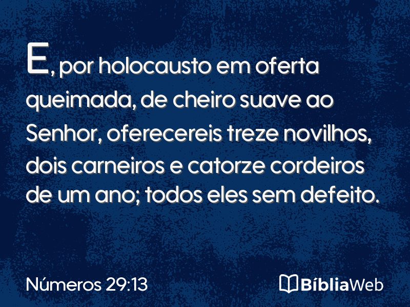 Números 29:13 em imagem para compartilhar