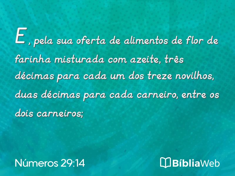 Números 29:14 em imagem para compartilhar