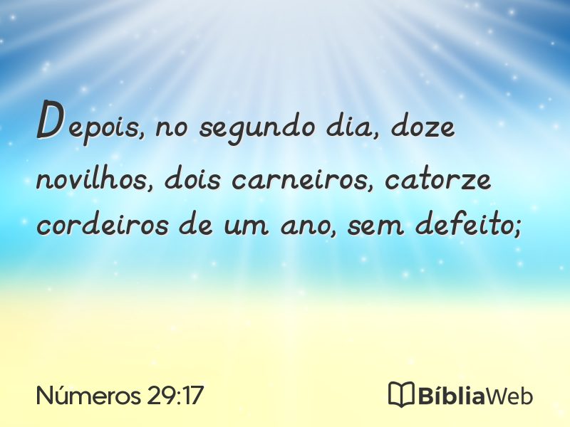Números 29:17 em imagem para compartilhar