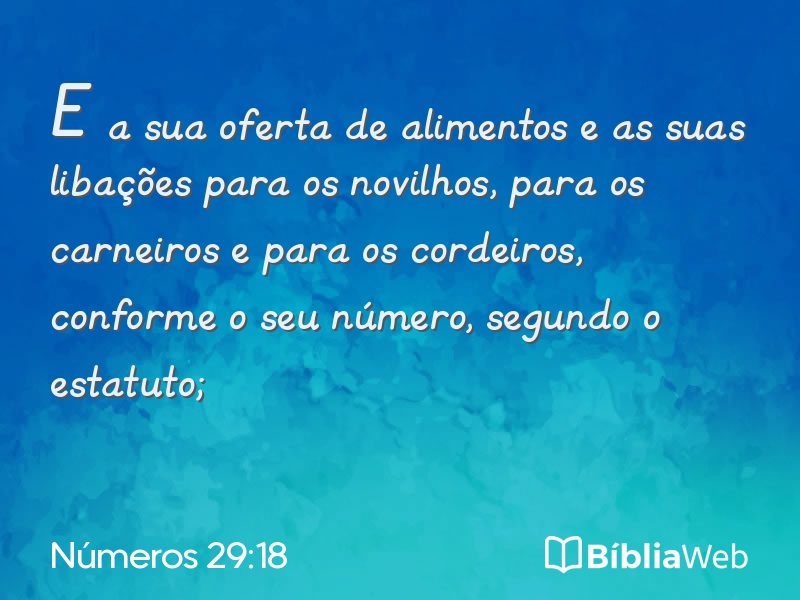 Números 29:18 em imagem para compartilhar