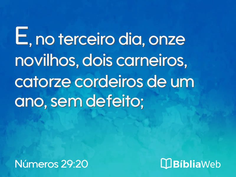 Números 29:20 em imagem para compartilhar