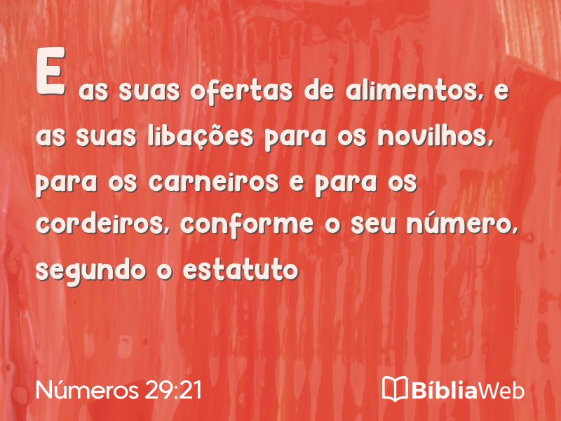 Números 29:21 em imagem para compartilhar