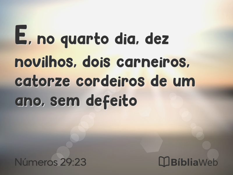 Números 29:23 em imagem para compartilhar