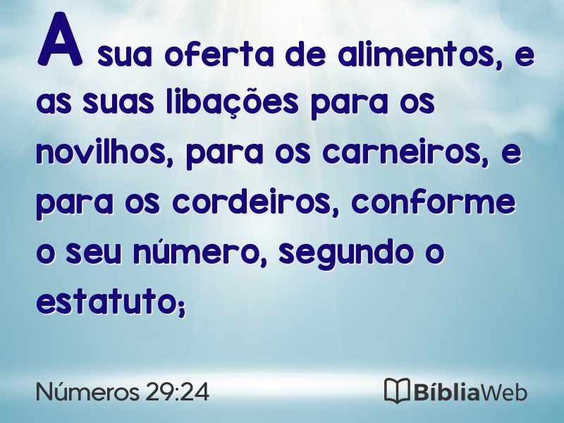 Números 29:24 em imagem para compartilhar