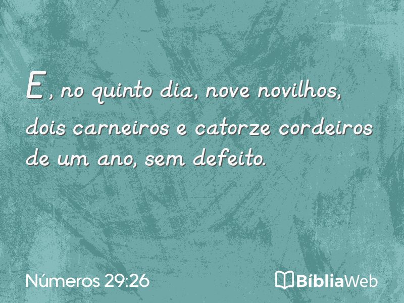 Números 29:26 em imagem para compartilhar
