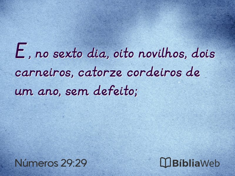 Números 29:29 em imagem para compartilhar