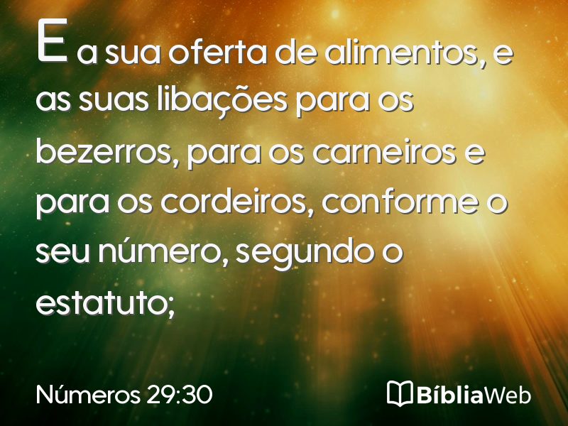 Números 29:30 em imagem para compartilhar
