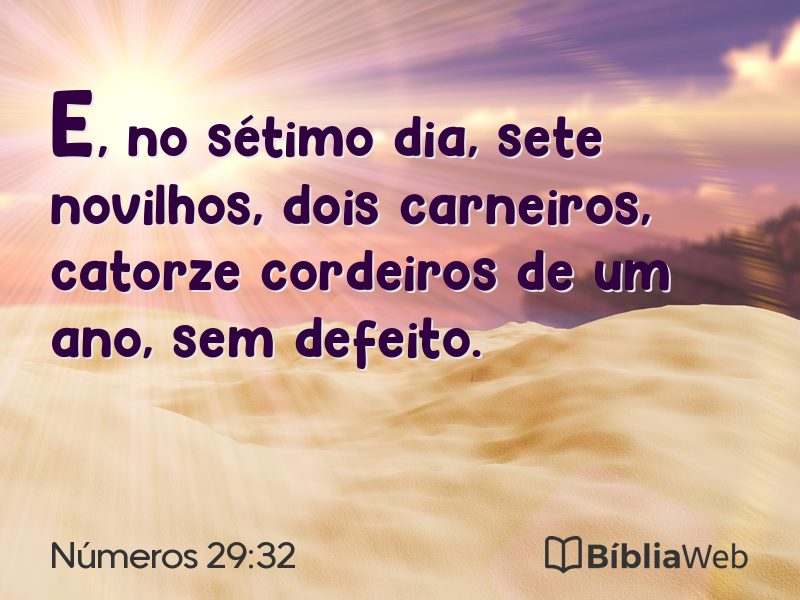 Números 29:32 em imagem para compartilhar