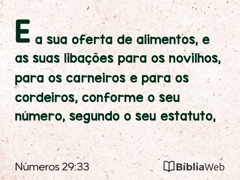 Números 29:33 em imagem para compartilhar