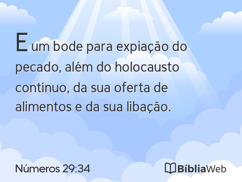 Números 29:34 em imagem para compartilhar