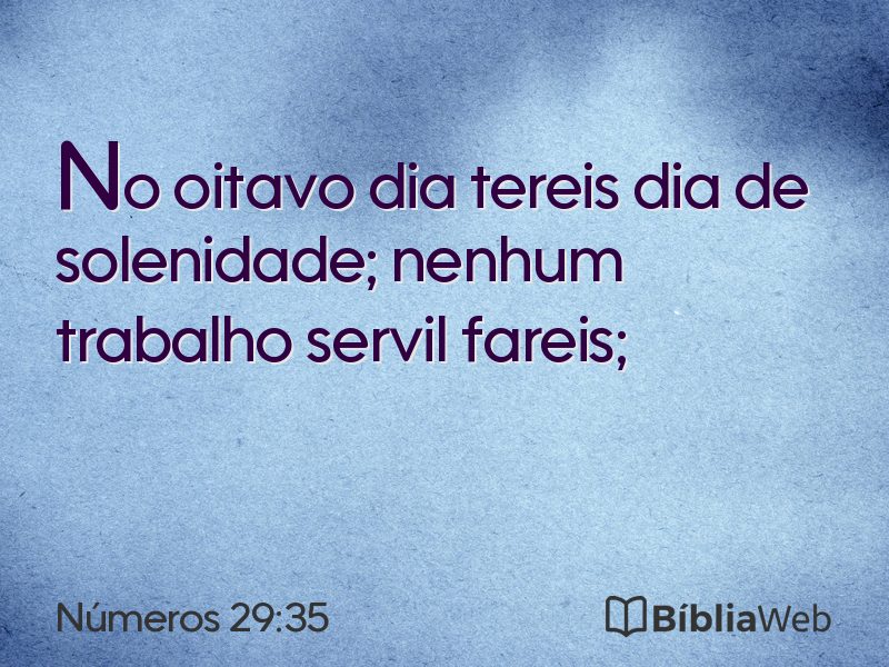 Números 29:35 em imagem para compartilhar