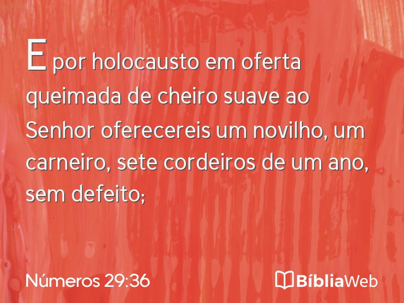 Números 29:36 em imagem para compartilhar