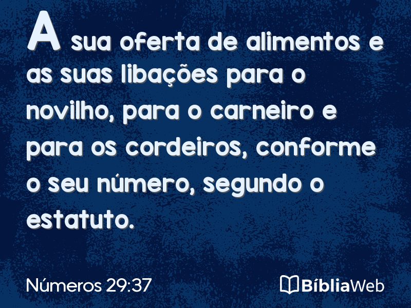 Números 29:37 em imagem para compartilhar