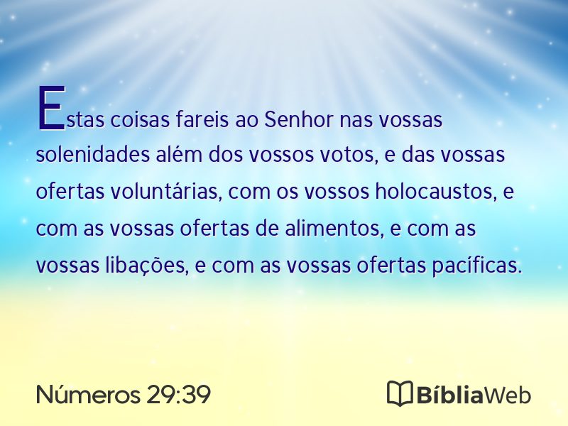 Números 29:39 em imagem para compartilhar