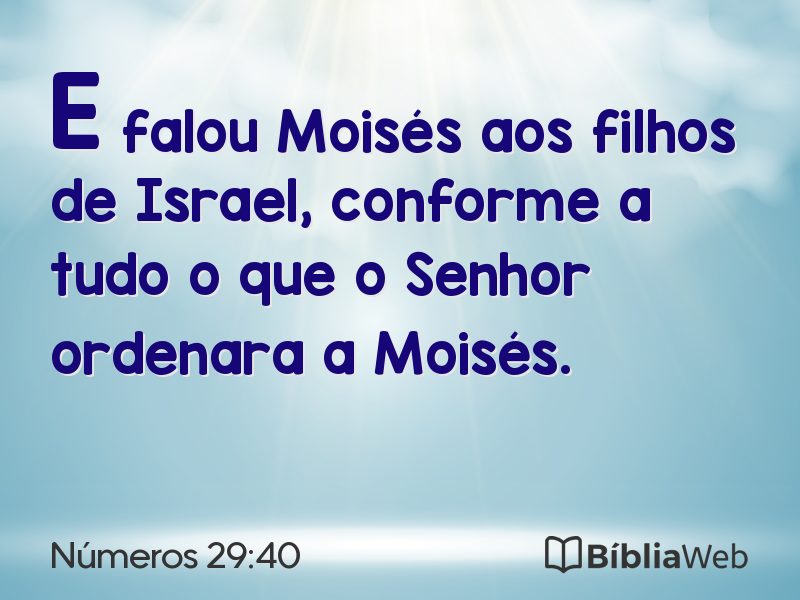 Números 29:40 em imagem para compartilhar