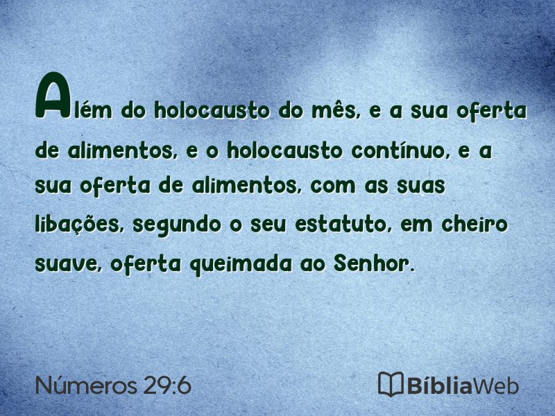 Números 29:6 em imagem para compartilhar