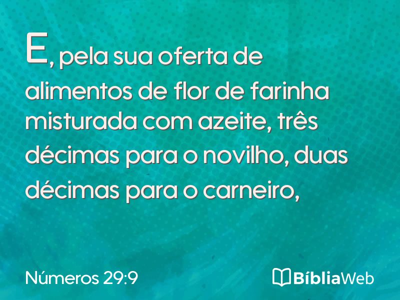 Números 29:9 em imagem para compartilhar