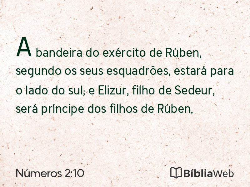Números 2:10 em imagem para compartilhar