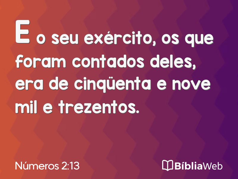 Números 2:13 em imagem para compartilhar