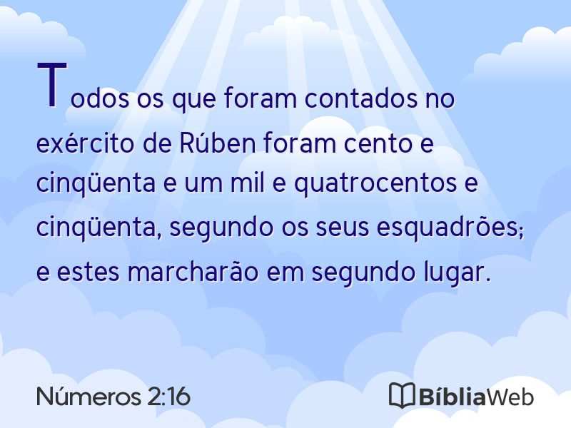 Números 2:16 em imagem para compartilhar