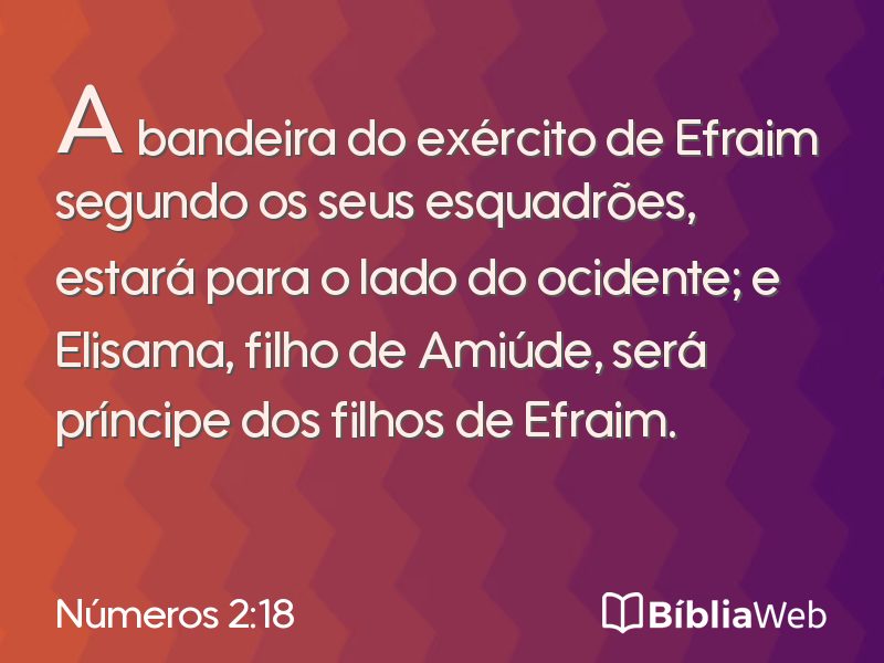 Números 2:18 em imagem para compartilhar