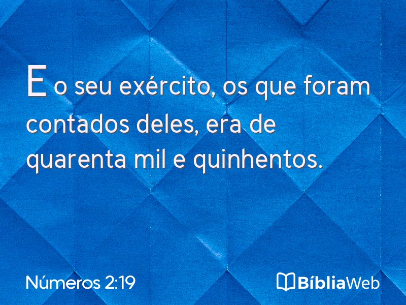Números 2:19 em imagem para compartilhar