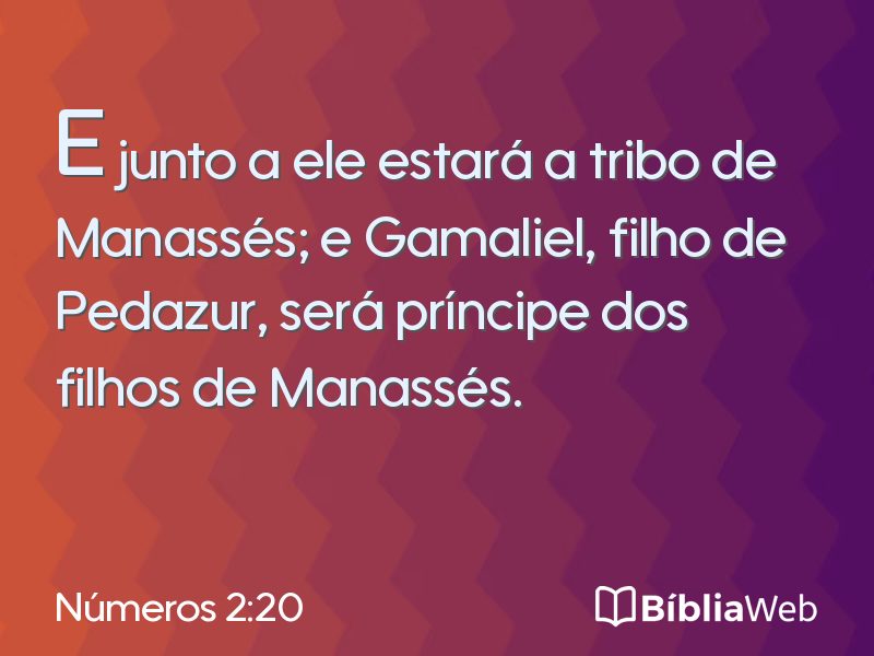 Números 2:20 em imagem para compartilhar