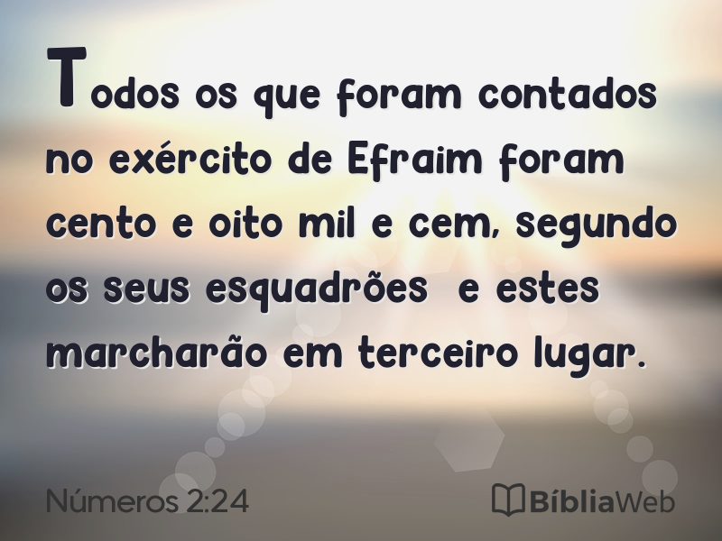 Números 2:24 em imagem para compartilhar