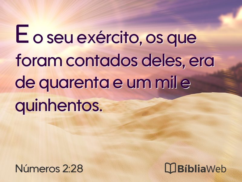 Números 2:28 em imagem para compartilhar