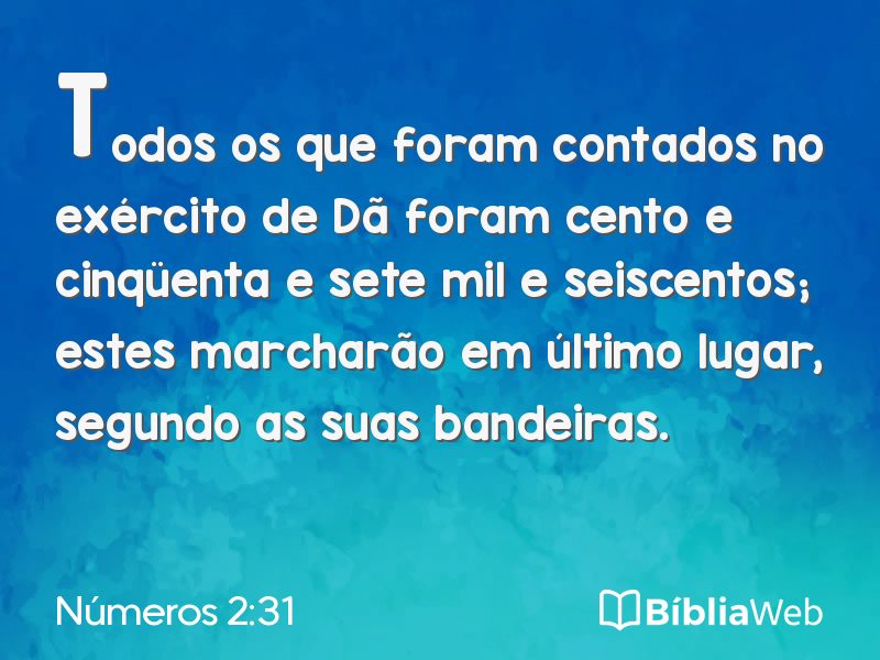 Números 2:31 em imagem para compartilhar