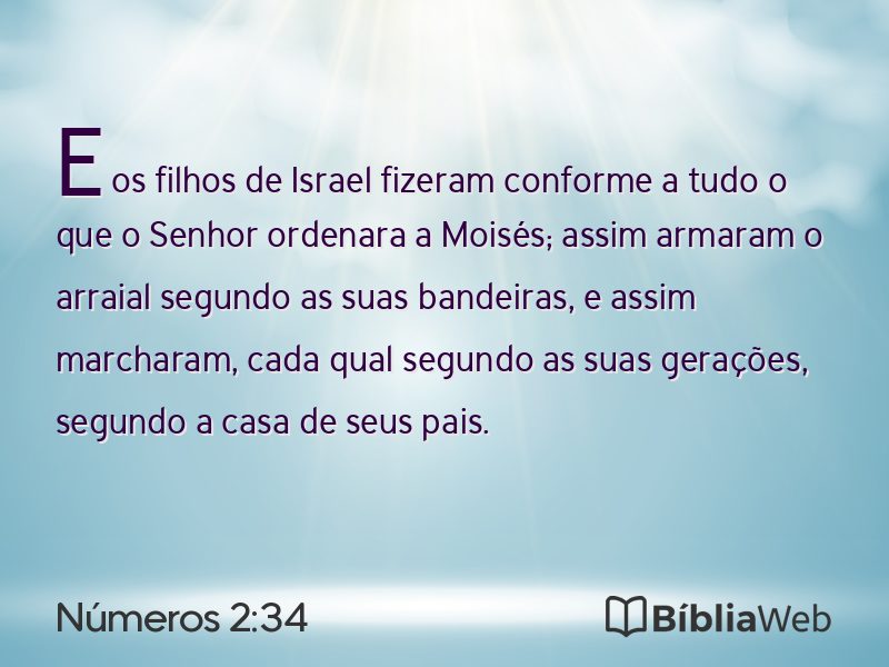 Números 2:34 em imagem para compartilhar