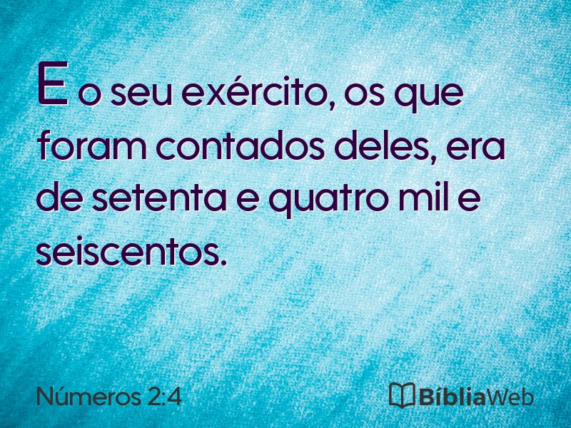 Números 2:4 em imagem para compartilhar