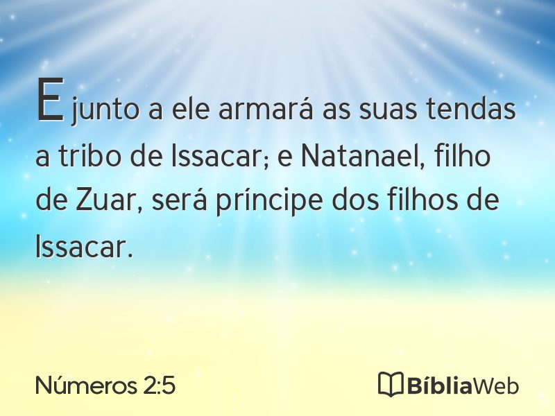 Números 2:5 em imagem para compartilhar