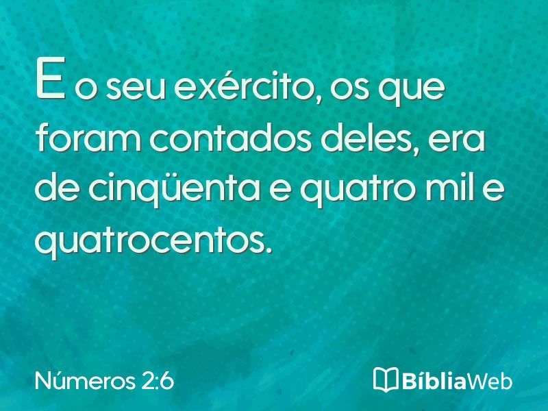 Números 2:6 em imagem para compartilhar