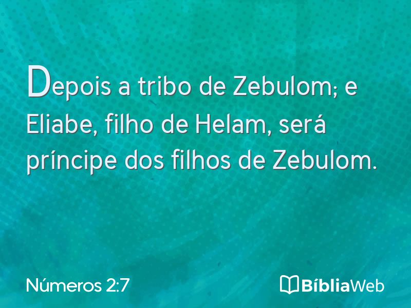 Números 2:7 em imagem para compartilhar
