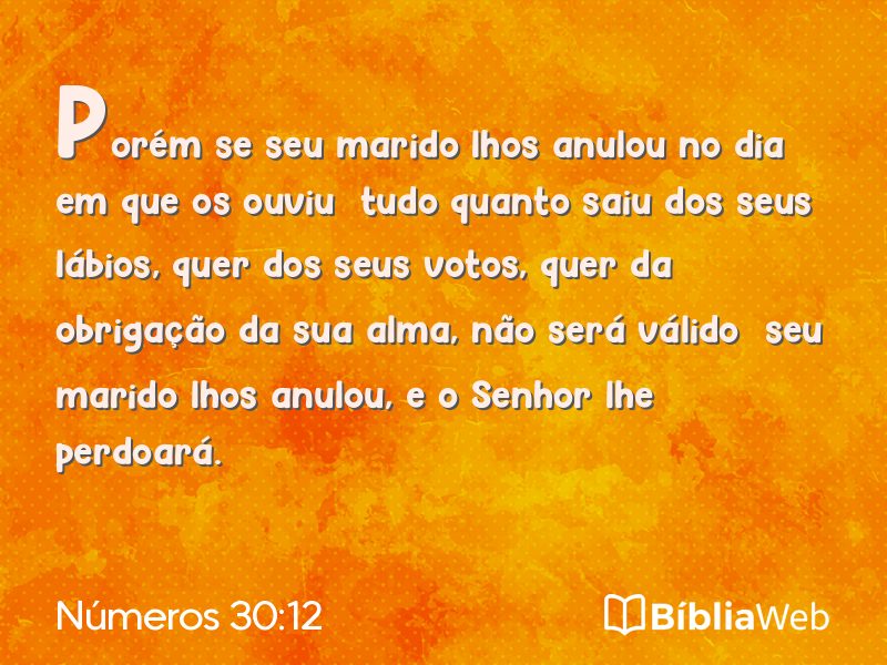 Números 30:12 em imagem para compartilhar