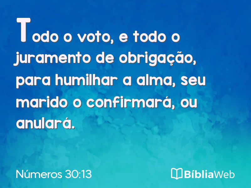 Números 30:13 em imagem para compartilhar