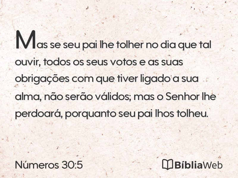 Números 30:5 em imagem para compartilhar