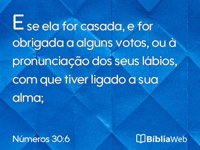 Números 30:6 em imagem para compartilhar