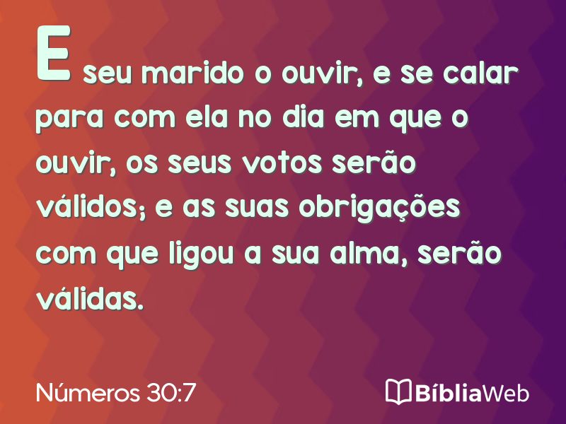 Números 30:7 em imagem para compartilhar