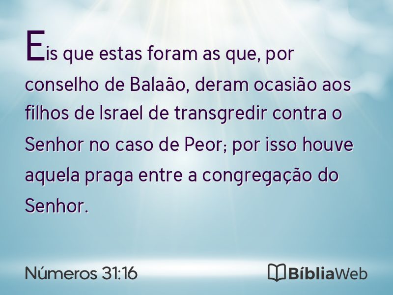 Números 31:16 em imagem para compartilhar