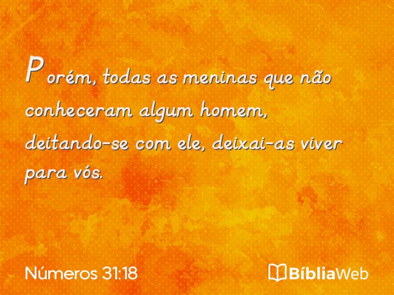 Números 31:18 em imagem para compartilhar