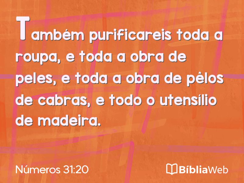 Números 31:20 em imagem para compartilhar