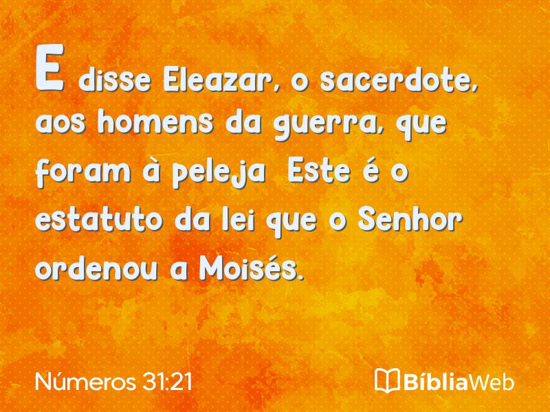 Números 31:21 em imagem para compartilhar
