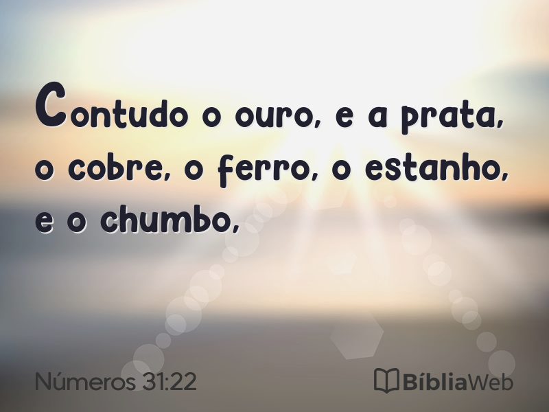 Números 31:22 em imagem para compartilhar