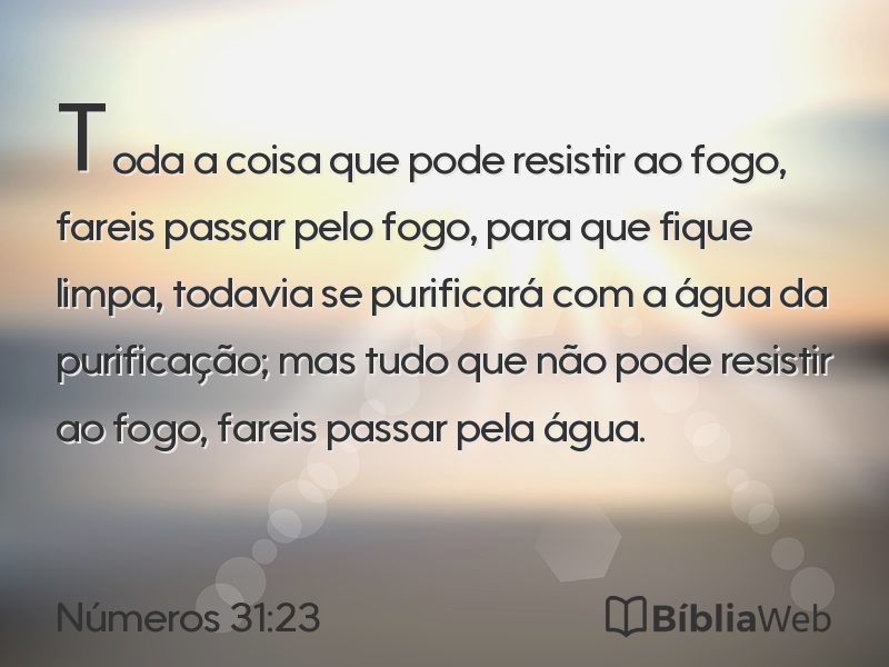 Números 31:23 em imagem para compartilhar
