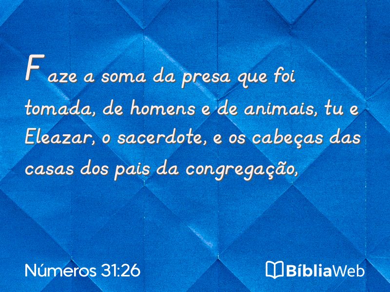 Números 31:26 em imagem para compartilhar